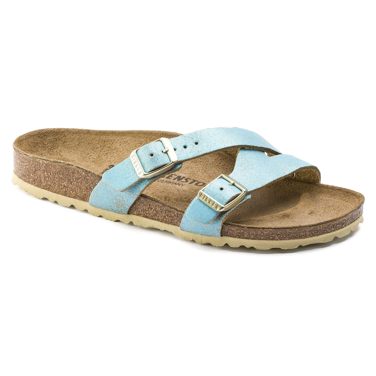 Aqua Two-Strap Suede Leather Sandals C193445