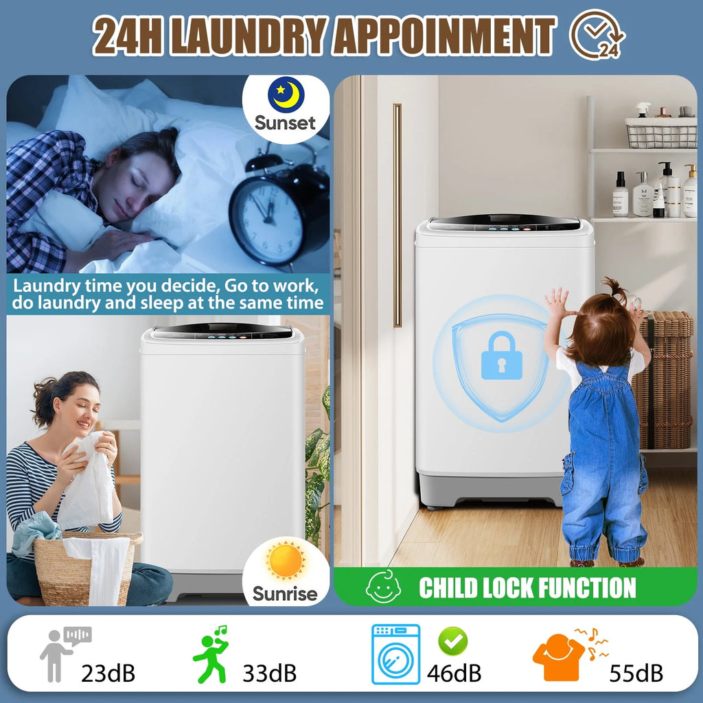 17.8 lbs Portable 2 in 1 Washer & Dryer U970