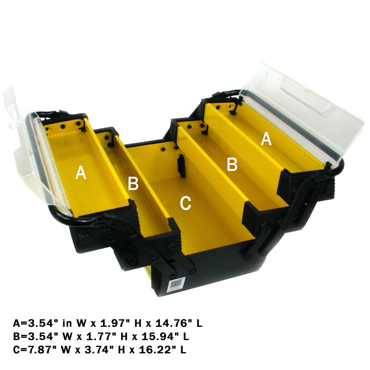 3-Tier Portable Plastic Tool Box with 5 Compartments U898671