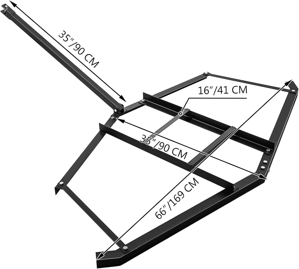 66" Width Tow Behind Steel Driveway Drag Harrow S29179
