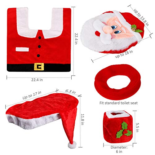 Santa Toilet Seat Cover and Rug Set of 5 B8100