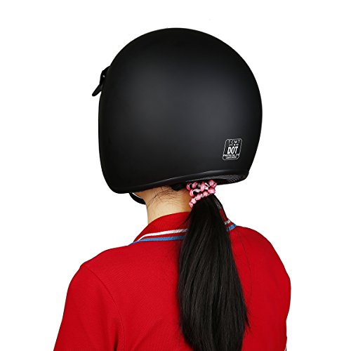 Matte Black Open Face Motorcycle Helmet Y112
