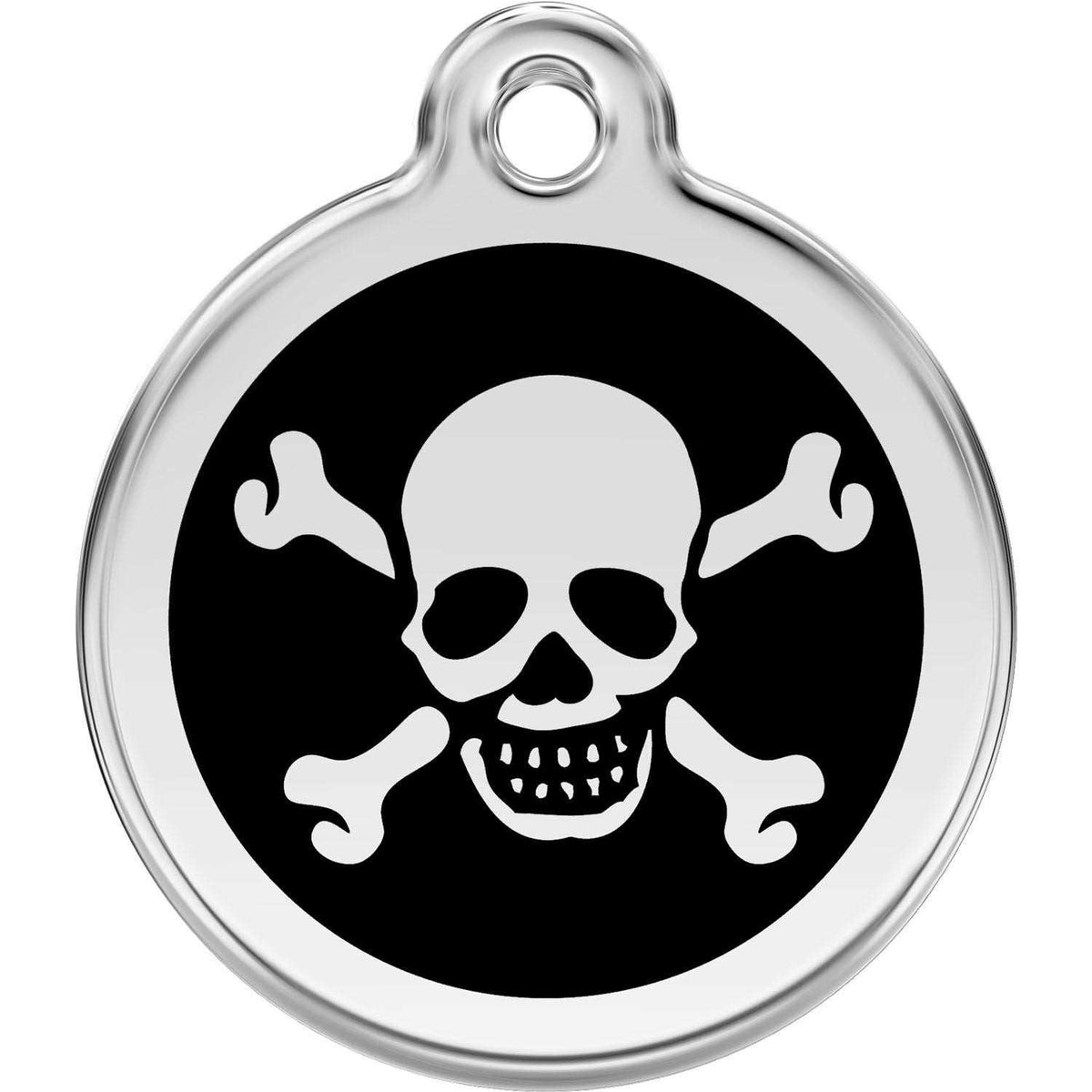 Enamel Pet ID Tag Skull & Cross Bone P374696