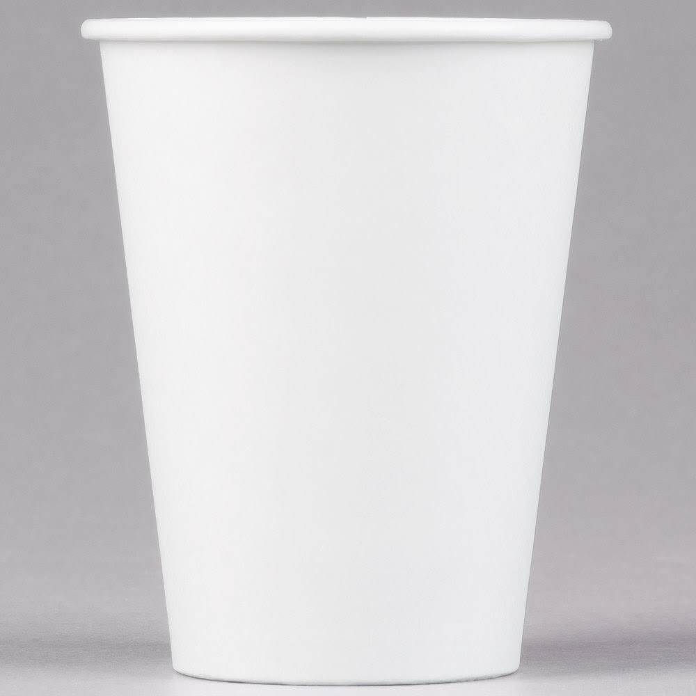 12 oz White Poly Paper Hot Cup N581