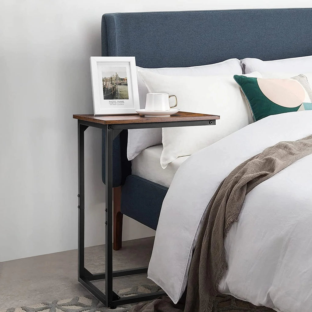 C Shape Side Table Set of 2 Brown X6642