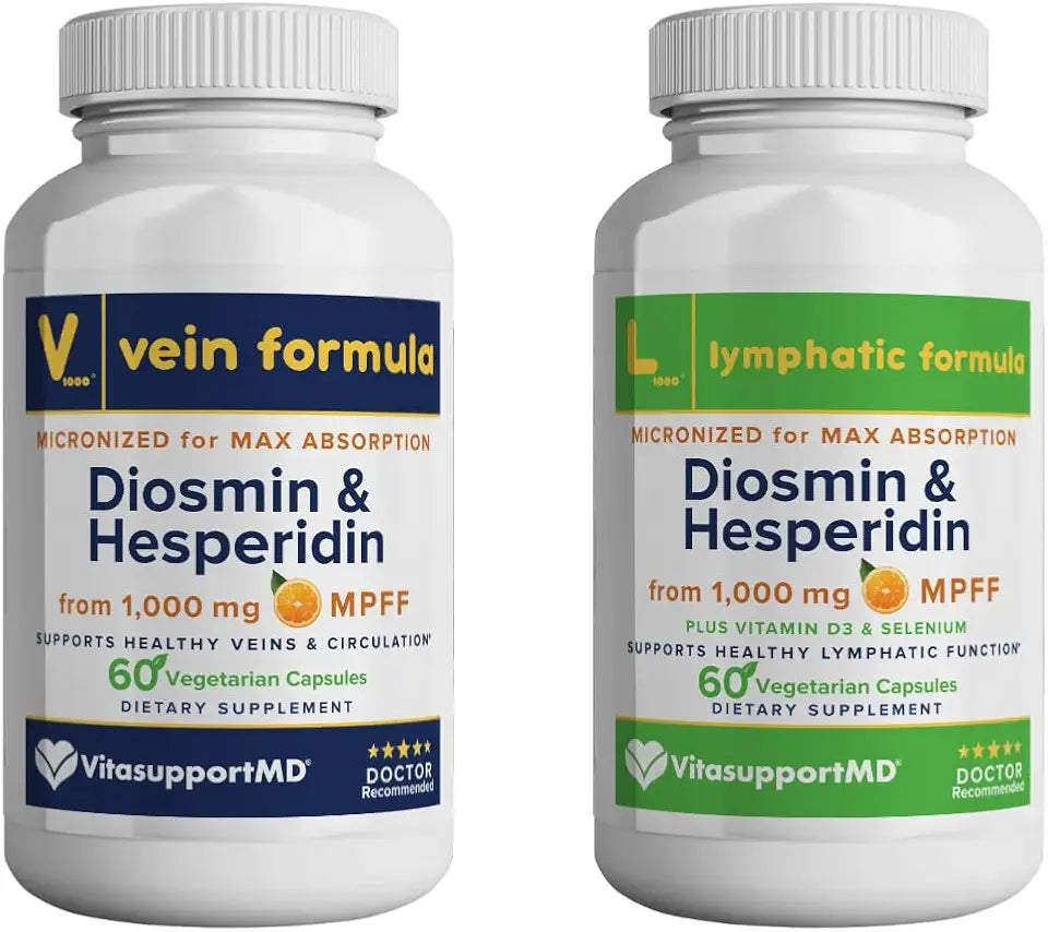 2x60 Capsules Diosmin & Hesperidin 1000 mg Vein & Lymphatic Formula U6811