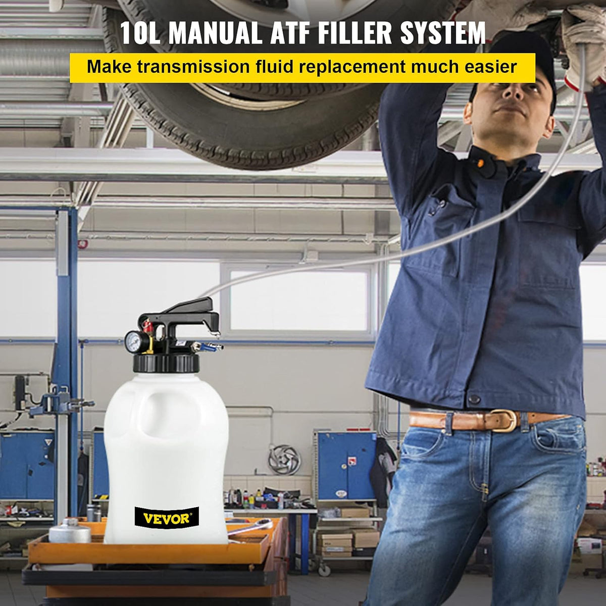 2 Way Manual Transmission Fluid Pump 10 Liter with 14 Pieces Adapters A906