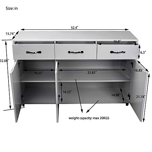 3 Drawer 3 Door Wood Sideboard P8765