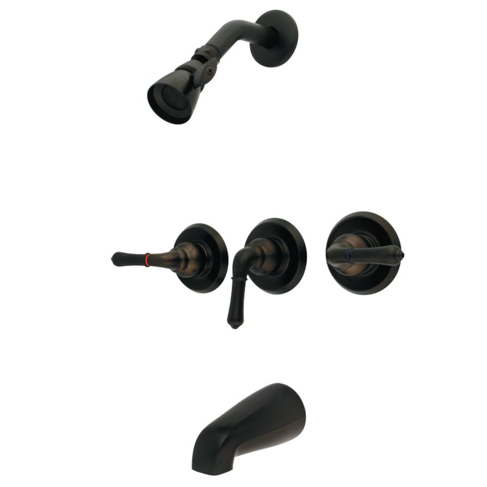 Oil Rubbed Bronze 3-Handle Tub and Shower Faucet Y4000