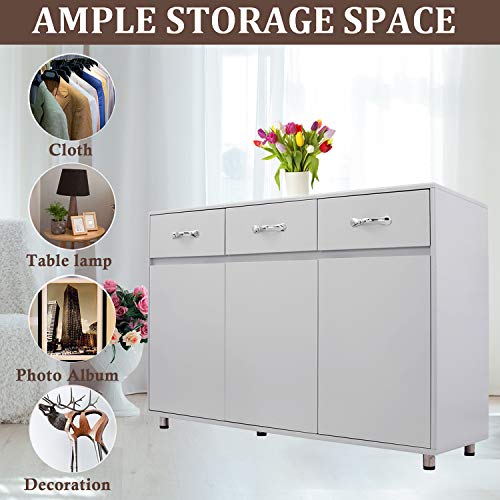 3 Drawer 3 Door Wood Sideboard P8765