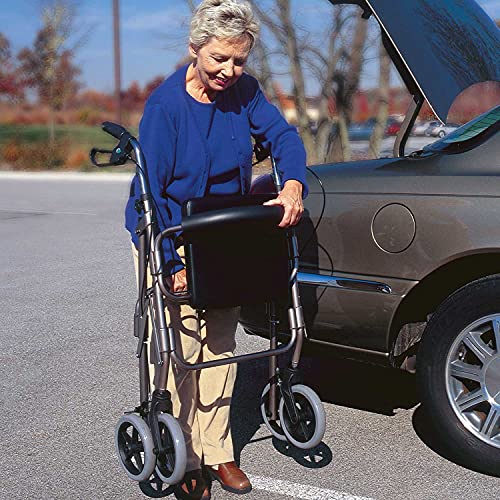 Burgundy Rollator Walker with Extra Wide Seat and Backrest M15402