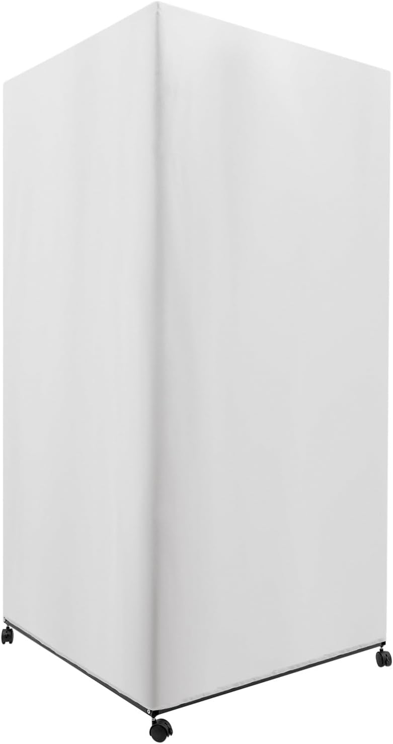 Portable Dressing Room Frame with 4 Wheels, White, 88.18 lbs Capacity H21454