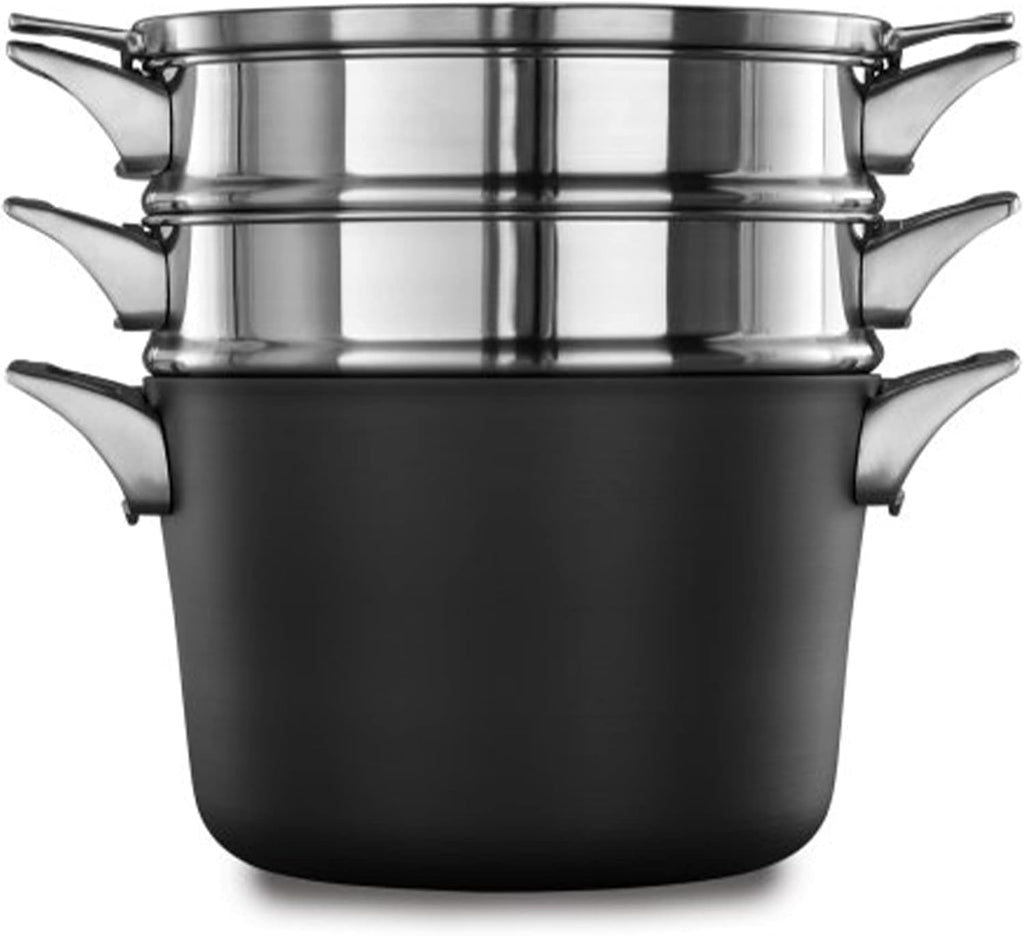 8 Quart Hard Anodized Nonstick Multi-Pot Cookware with Tempered Glass Lid Y8657