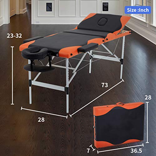 Portable 28 inch Wide Adjustable Folding Massage Table with Non-Woven Bag T339