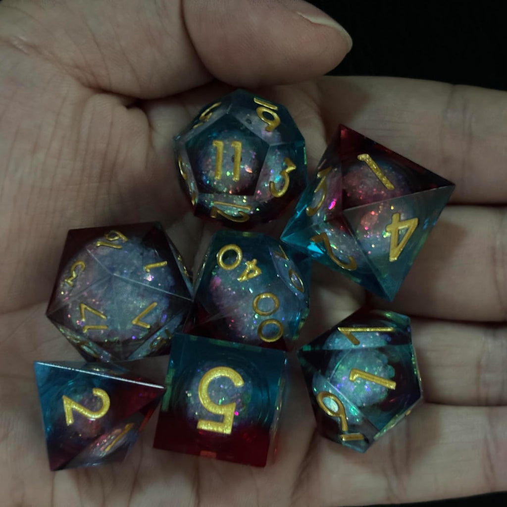 7 PCS Floating Liquid Cores Polyhedral Dice Set L48712