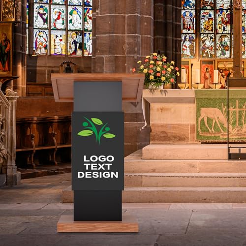 Portable Rolling Wooden Podium Stand T919411