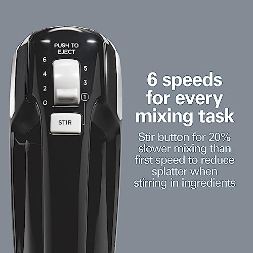 Black Electric Hand Mixer with 6 Speeds H704