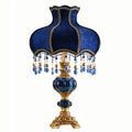 Blue Fabric Lampshade Resin Lamp, 13 in W, 21.6 in H U80122