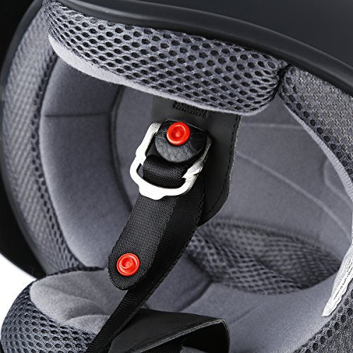 Matte Black Open Face Motorcycle Helmet Y112