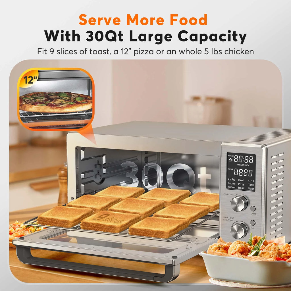 30Qt Stainless Steel Air Fryer Toaster Oven N109