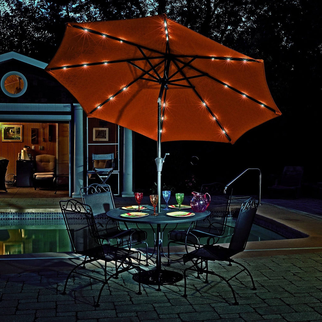 9-ft Octagonal Market Umbrella Red Olefin Canopy B45333