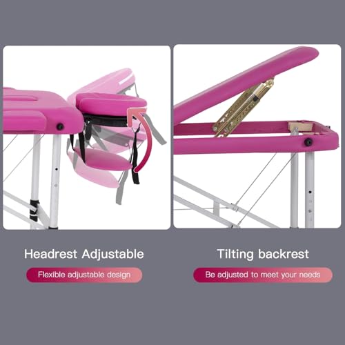 Portable 28 inch Wide Adjustable Folding Massage Table with Non-Woven Bag T339
