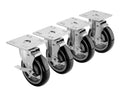 5 in Swivel Plate Caster Set with Brakes O767