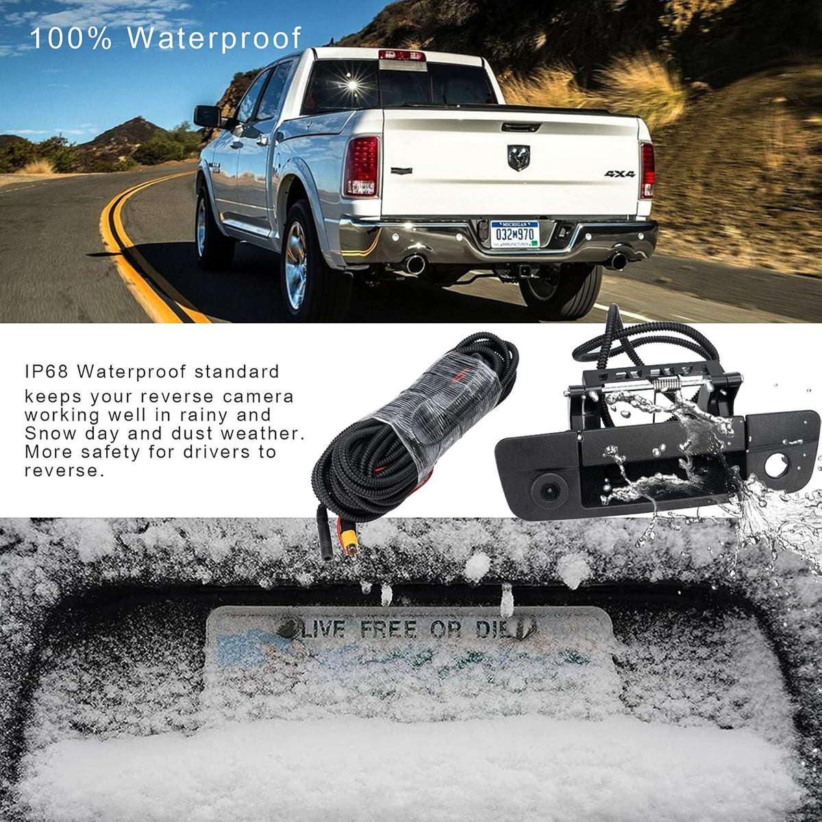 Tailgate Handle Camera for Dodge Ram 1500 2500 3500 J661844