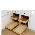 14 inch Width Wood Pull Out Tray Drawer Box Kitchen Cabinet Organizer Q137