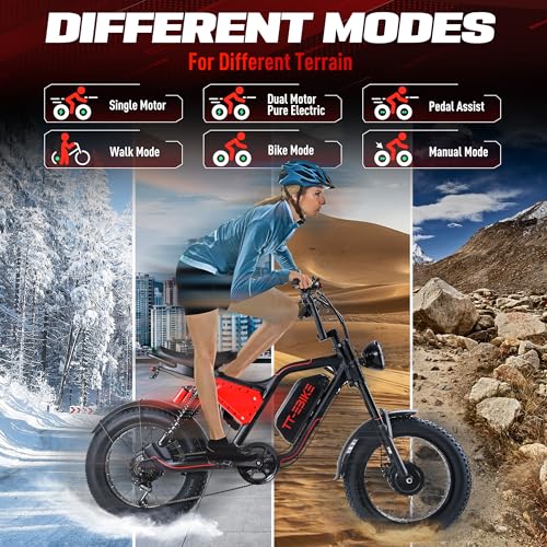 3000W Folding Electric Bike with 48V Battery, 26x4.0 Fat Tire, Full Suspension, 7-Speed Gear P53127