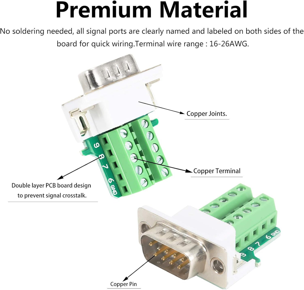 DB9 Solderless Connector 5 Male 5 Female D27523