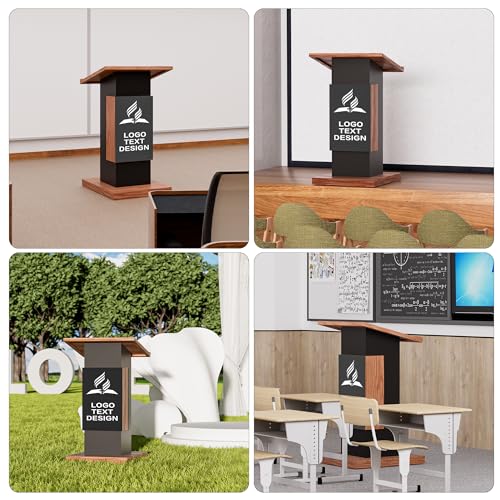 Portable Rolling Wooden Podium Stand T919411