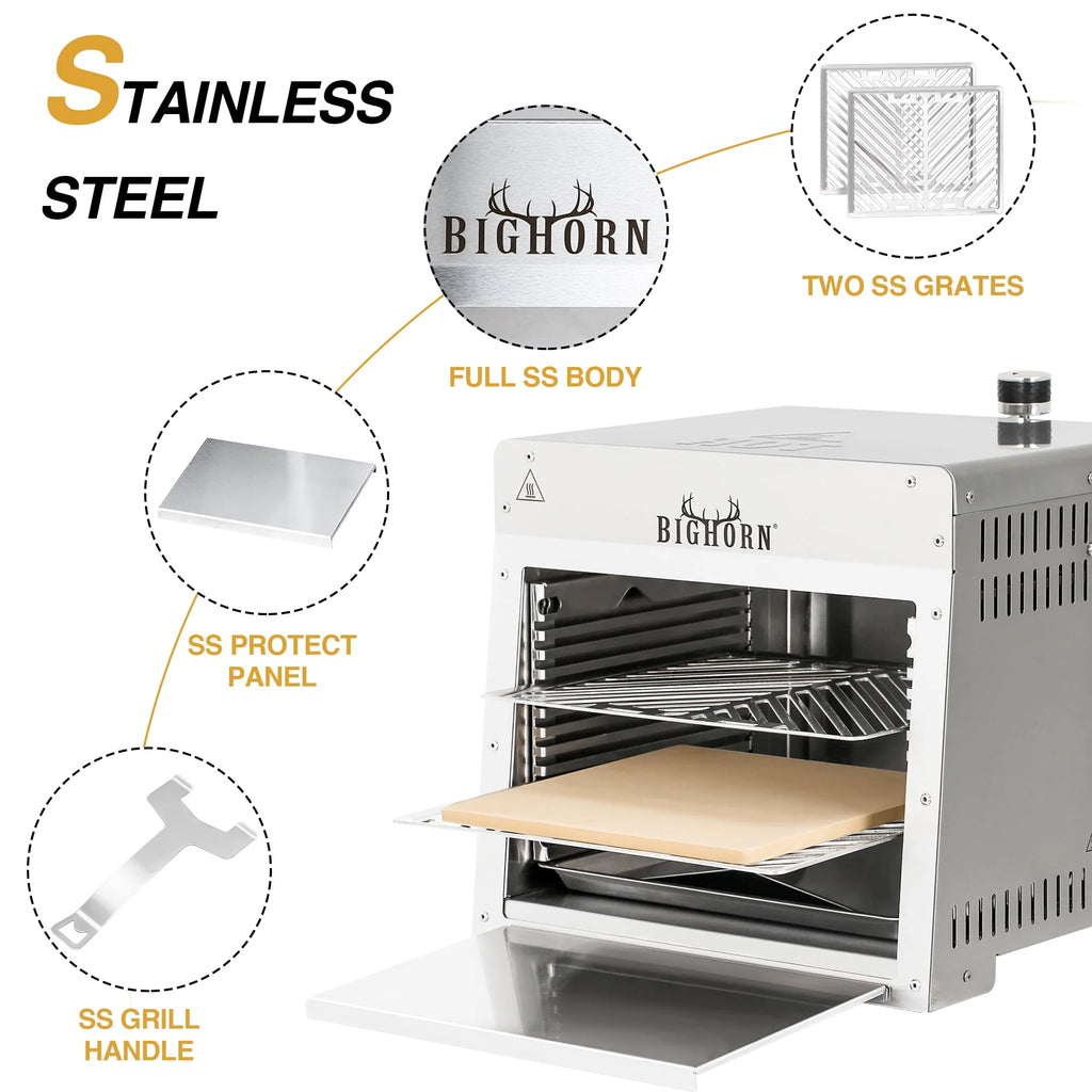 Portable Infrared Propane Gas Grill Stainless Steel Tabletop Grill T6165