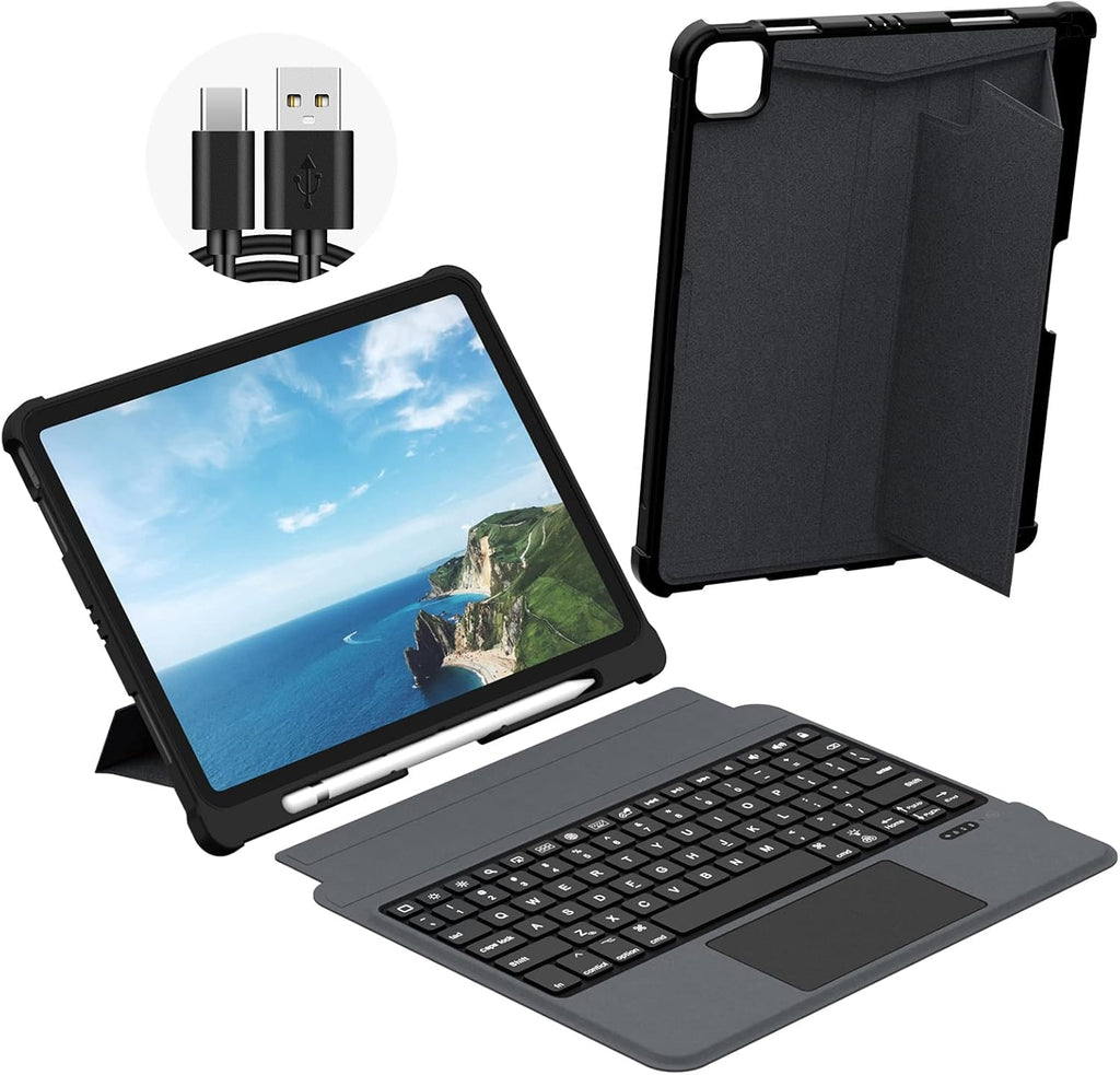 Detachable Wireless Bluetooth Keyboard Case with Trackpad for iPad Y33837