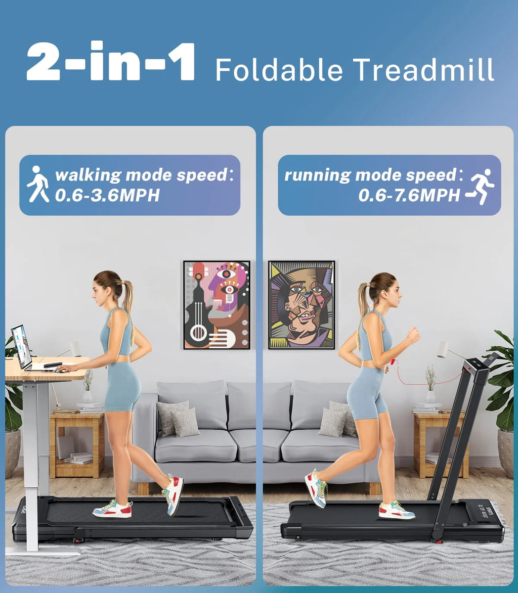Folding Treadmill 265 lbs Capacity Black U507219