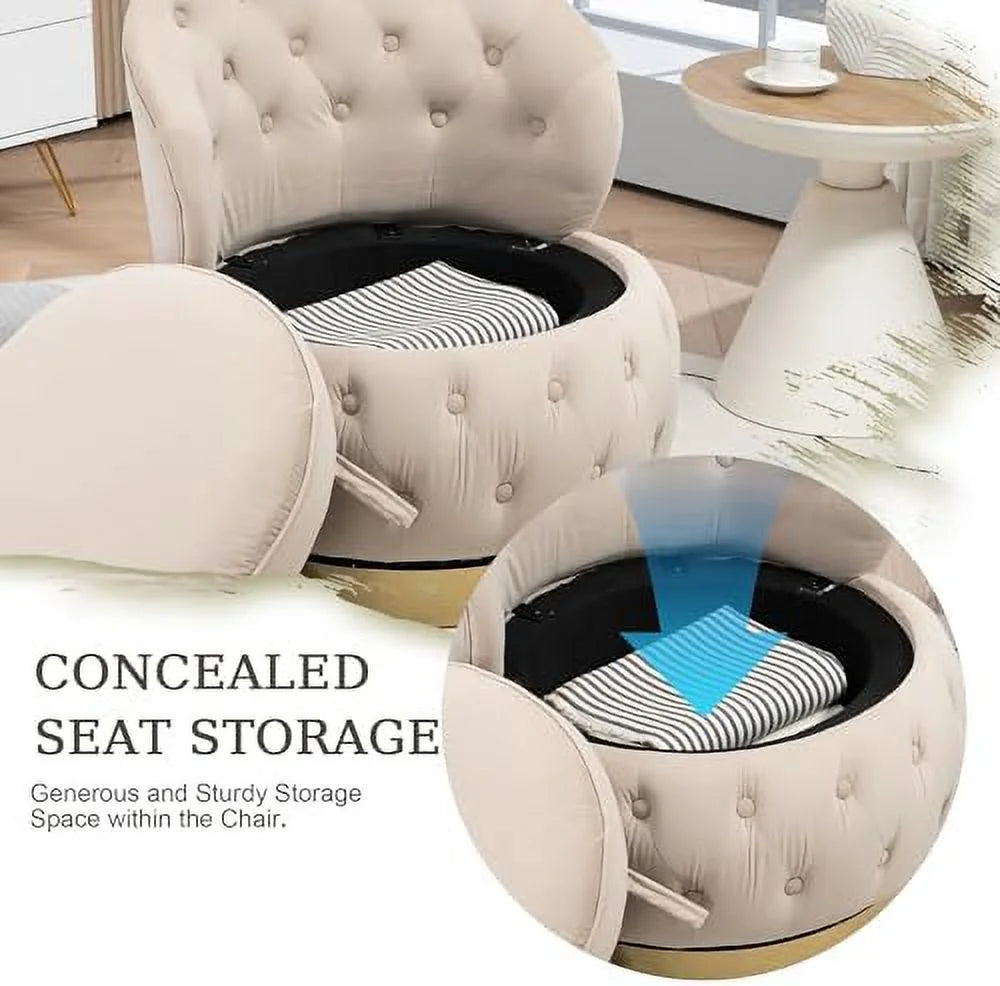 Round Swivel Chair with Tufted Back and Cushion G97107
