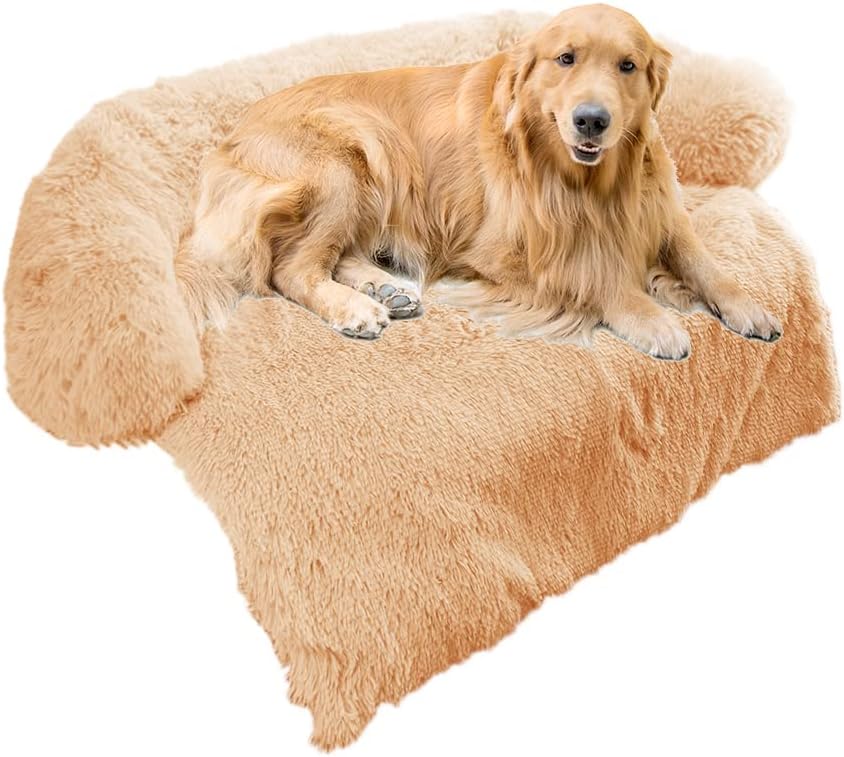 Fluffy Plush Dog Bed with Removable Washable Cover, Light Grey, Small, Pack of 2 T399
