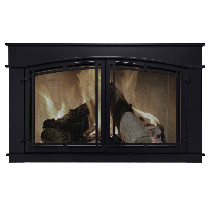 Black Fireplace Glass Door Z491