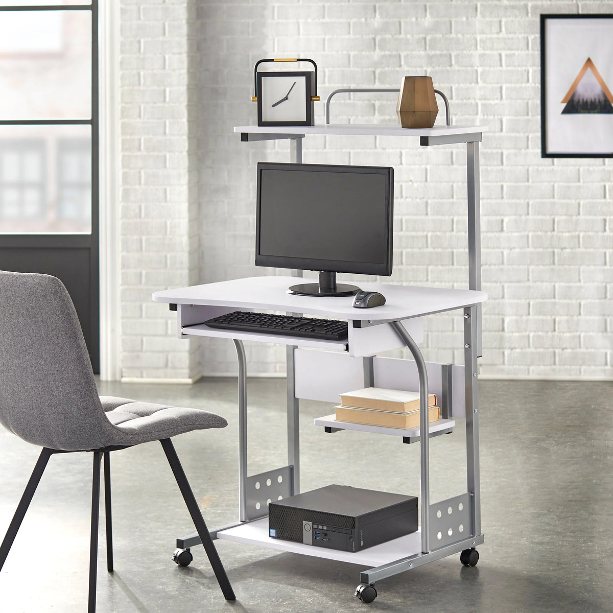 Espresso Mobile Computer Desk N97145