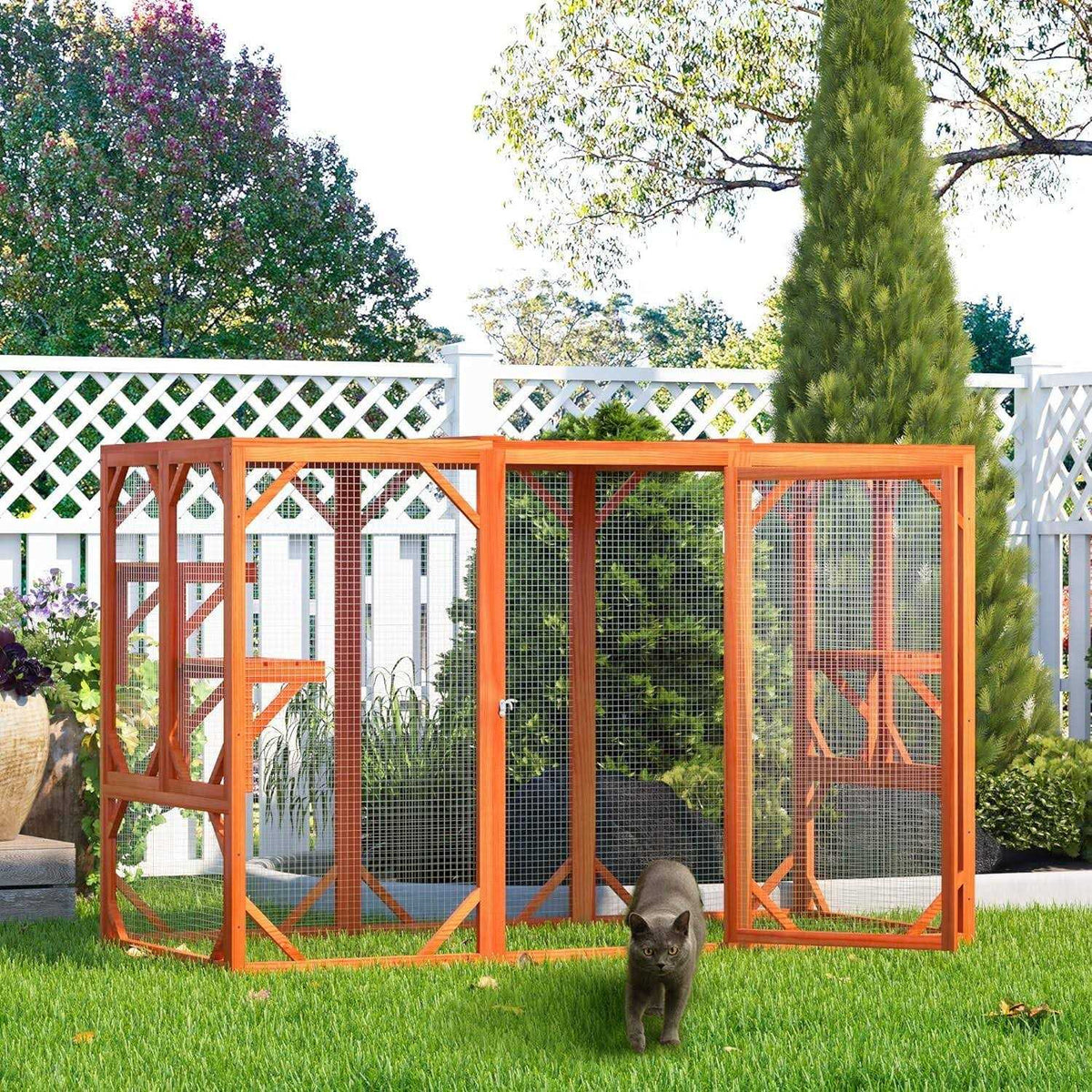 Wooden Weatherproof Outdoor Cat Enclosure X712