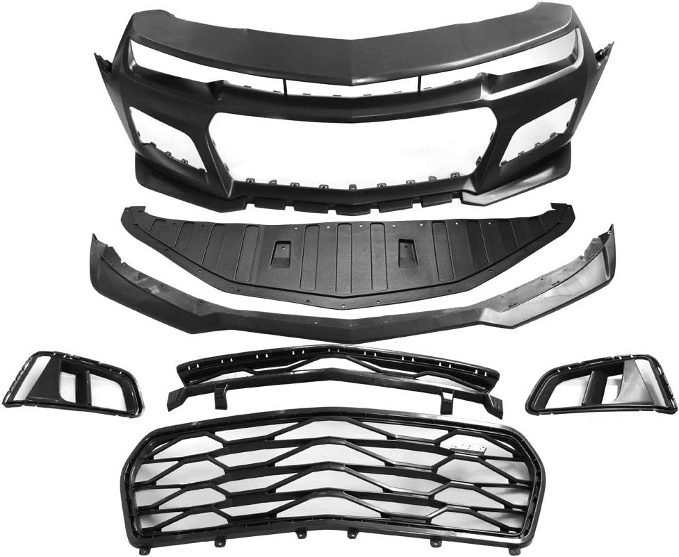 Black PP Front Bumper with Grille for 2014-2015 Chevy Camaro B44400