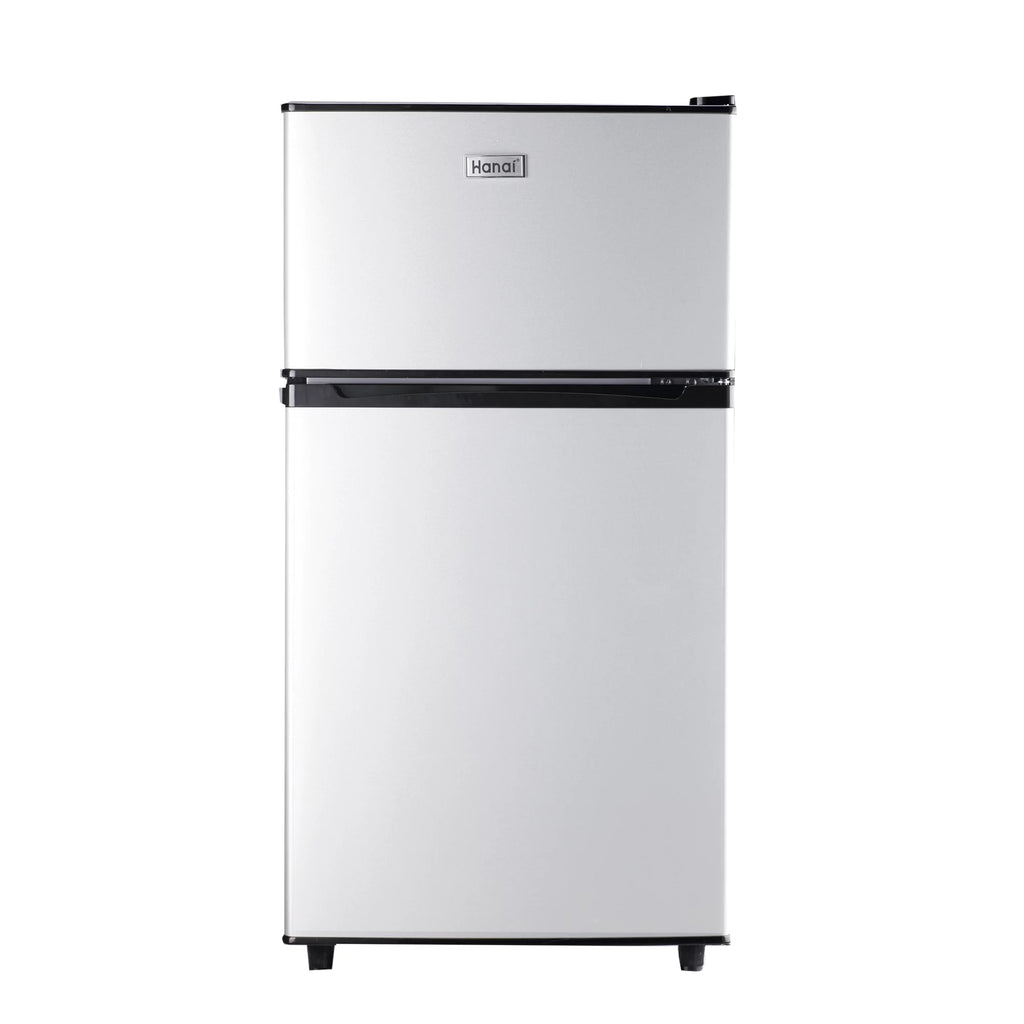 Two Door Mini Fridge with Freezer, 3.5 Cu ft, Black R488