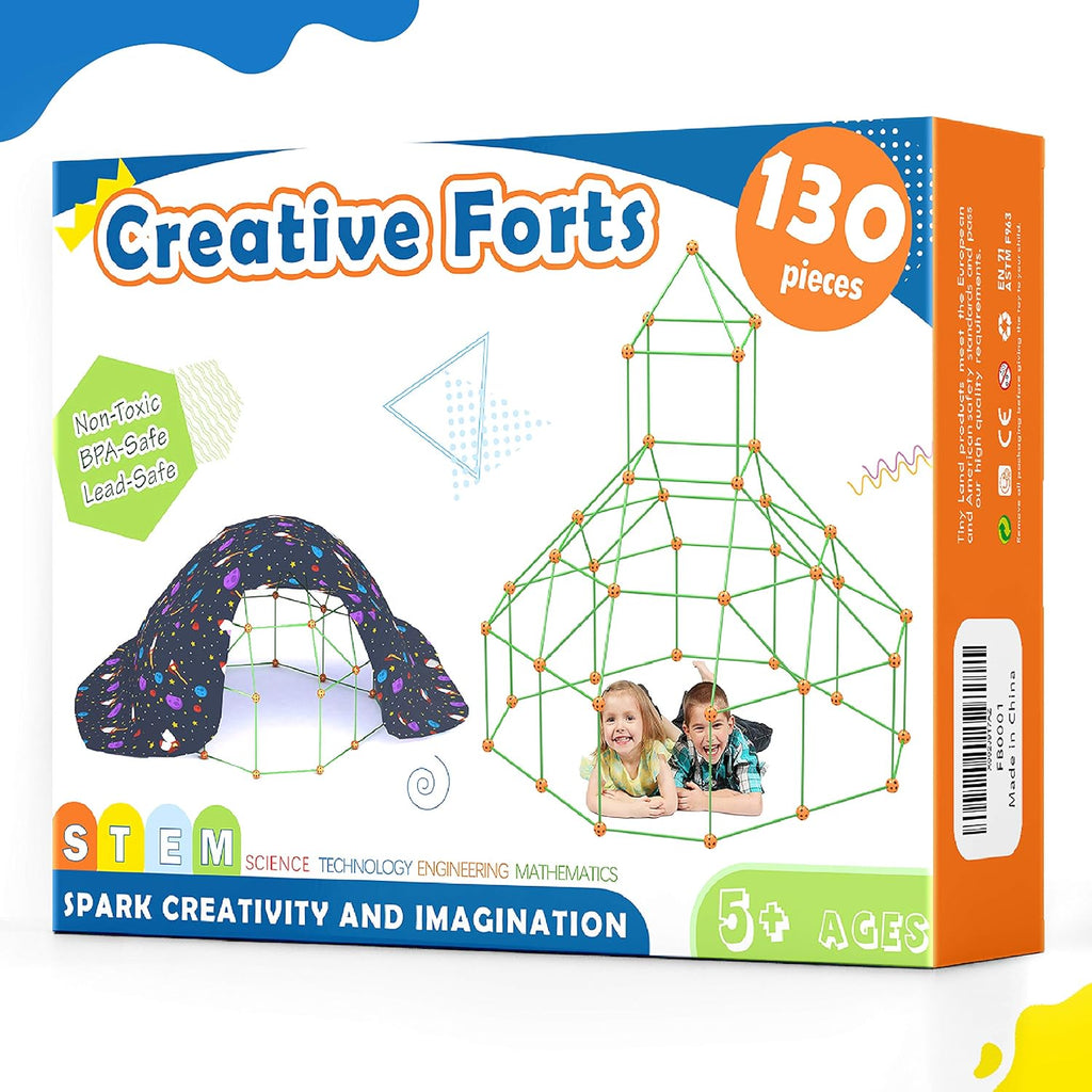 130 Pieces Fort Building Kit STEM Toy N2558