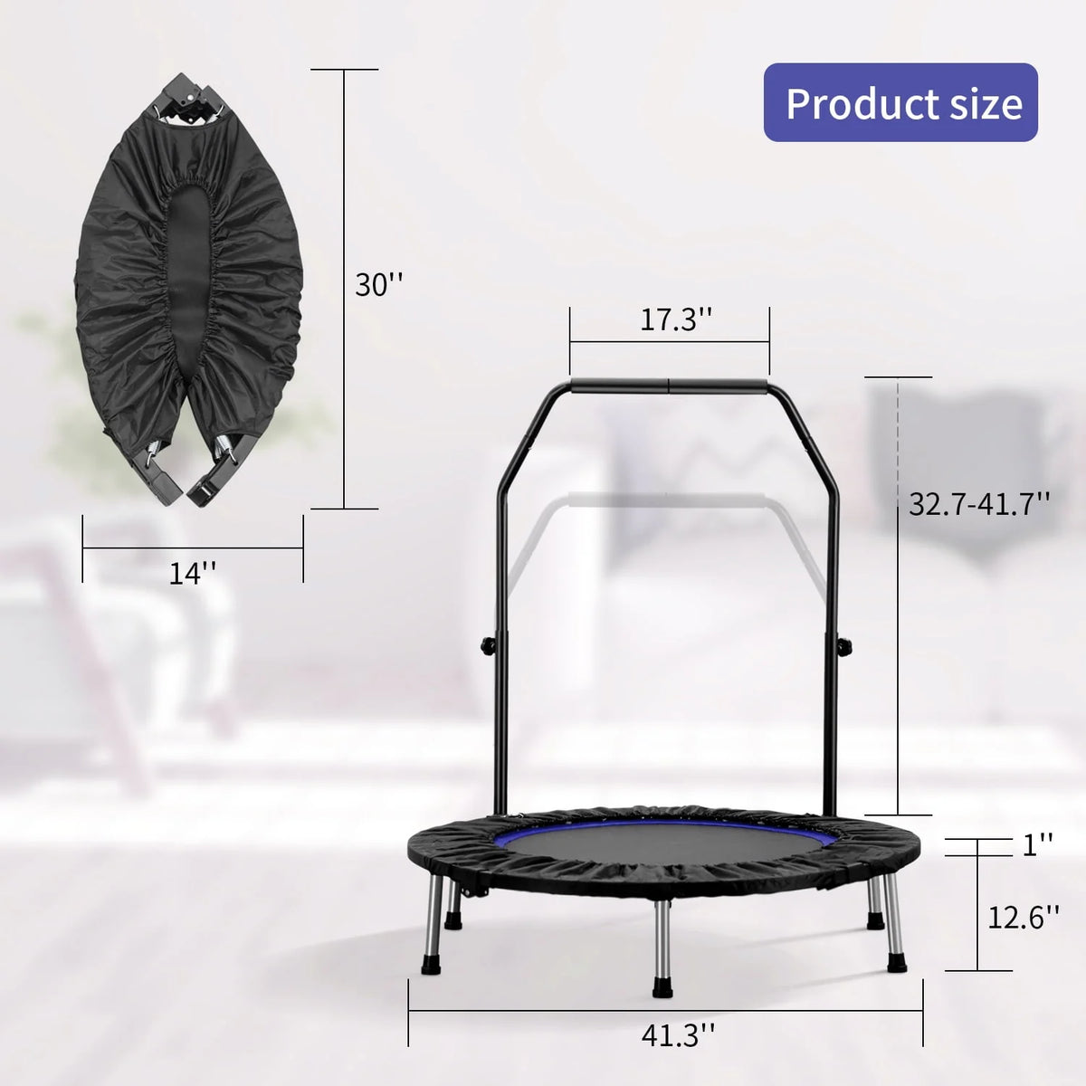 40 Mini Trampoline Rebounder with Adjustable Foam Handle H604231