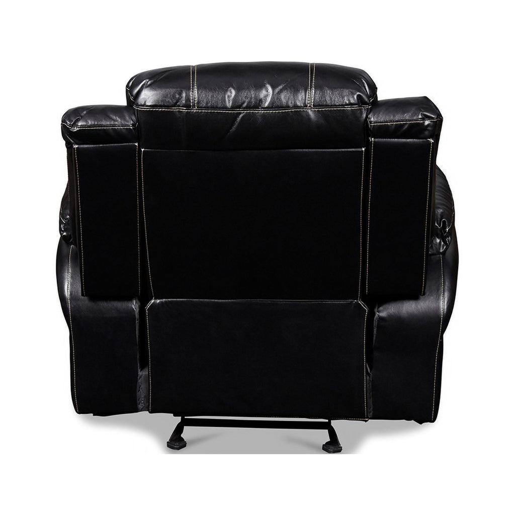 Black Upholstered Fabric Glider Recliner A37206