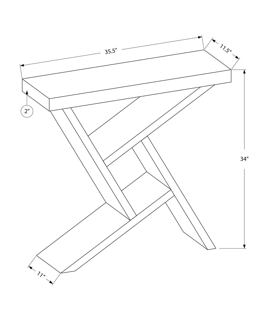 Dark Taupe Hall Console Table V381