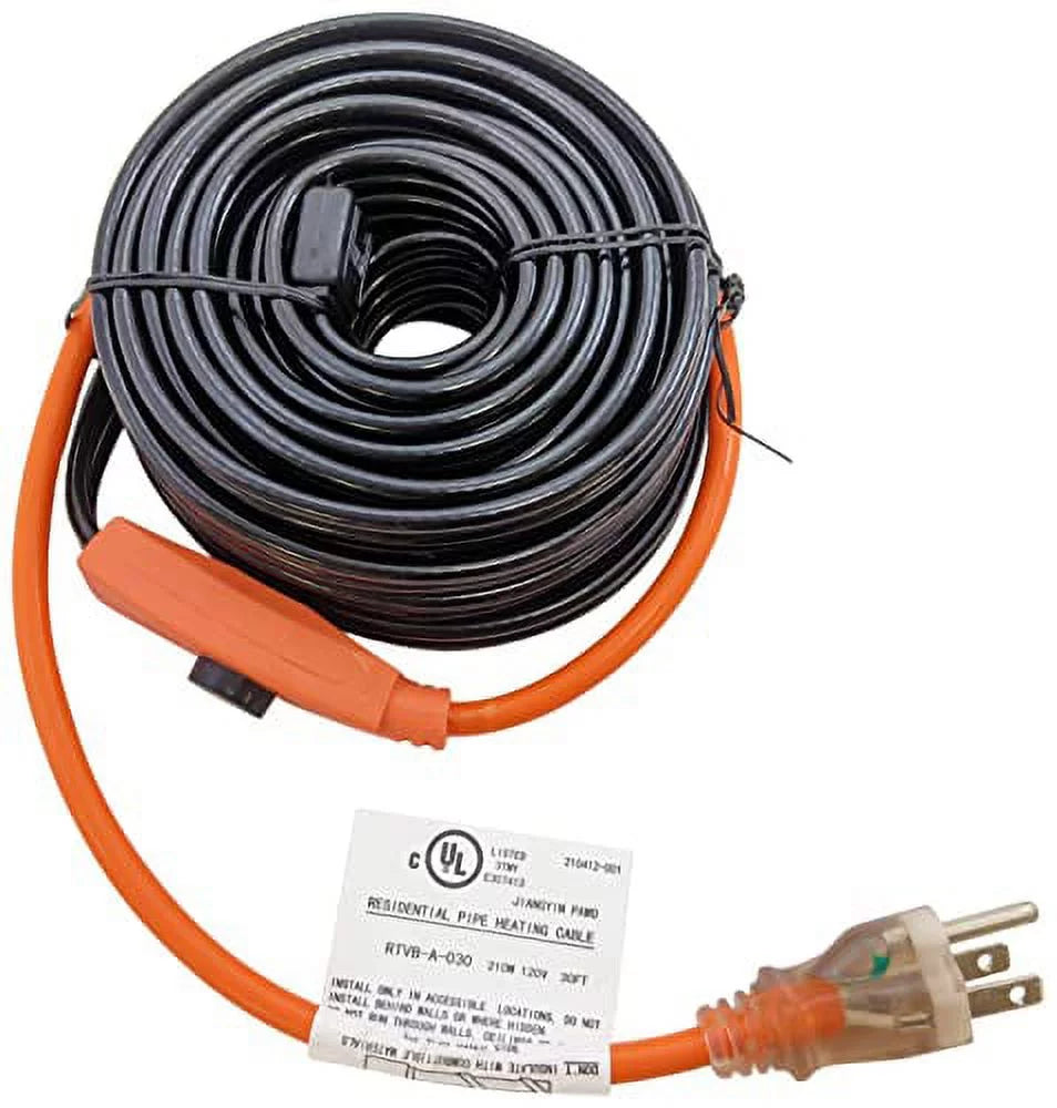 30 Foot Pipe Heating Cable with Built-in Thermostat X863529