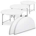 4Ft White Plastic Foldable Table Set of 5 B330794