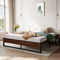 Black Twin Size Metal Platform Bed Frame with Storage W875