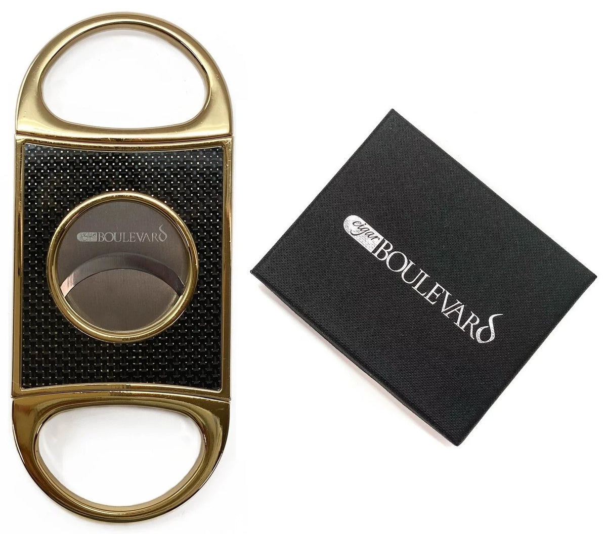 Gold-Black Carbon Fiber Cigar Cutter K700971